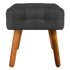 Kit 2 Puffs Decorativos Pés Palito Karen Suede Preto G19 - Gr