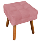 Kit 2 Puffs Decorativos Pés Palito Karen Suede Rosê G19 - Gra