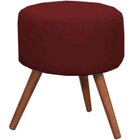 Kit 2 Puffs Decorativos Redondo Milão Pés Palito Suede Vinho