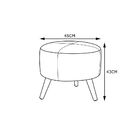 Kit 2 Puffs Decorativos Redondo Pés Palito Couro Marrom G58 -