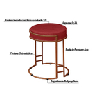 Kit 2 Puffs Decorativos Redondo Sakura Base Metal Bronze Velu