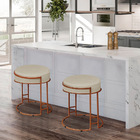 Kit 2 Puffs Decorativos Redondo Sakura Base Metal Bronze Velu