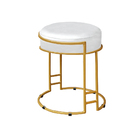 Kit 2 Puffs Decorativos Redondo Sakura Base Metal Dourado Cor