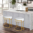 Kit 2 Puffs Decorativos Redondo Sakura Base Metal Dourado Cor