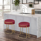 Kit 2 Puffs Decorativos Redondo Sakura Base Metal Dourado Sue