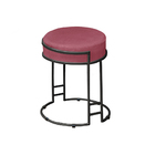 Kit 2 Puffs Decorativos Redondo Sakura Base Metal Preto Suede