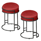 Kit 2 Puffs Decorativos Redondo Sakura Base Metal Preto Velud