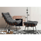 Kit 2 Puffs Decorativos Sala De Estar Abel Base De Madeira Pr