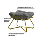 Kit 2 Puffs Decorativos Sala De Estar Caim Base De Ferro Dour