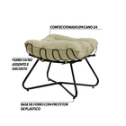 Kit 2 Puffs Decorativos Sala De Estar Caim Base De Ferro Pret