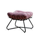 Kit 2 Puffs Decorativos Sala De Estar Caim Base De Ferro Pret