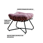 Kit 2 Puffs Decorativos Sala De Estar Caim Base De Ferro Pret