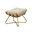 Kit 2 Puffs Decorativos Sala De Estar Caim Base De Madeira Do