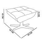 Kit 2 Puffs Decorativos Sala De Estar Giratória Cromada Opla