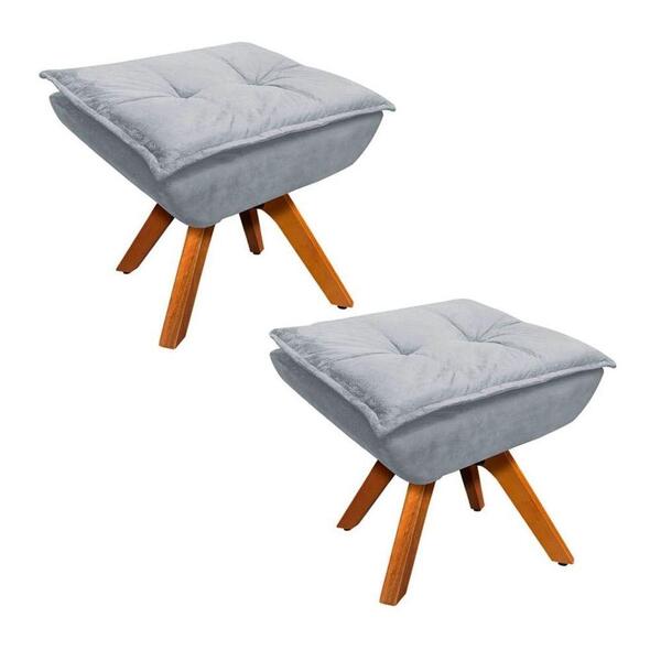 Kit 2 Puffs Decorativos Sala De Estar Giratória Giromad Opla