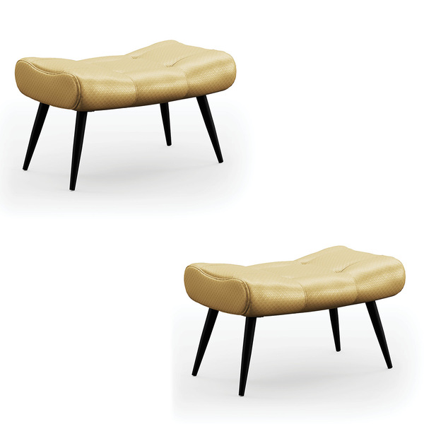 Kit 2 Puffs Decorativos Sala De Estar Pés Palito Letty Facto