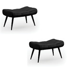 Kit 2 Puffs Decorativos Sala De Estar Pés Palito Letty Facto