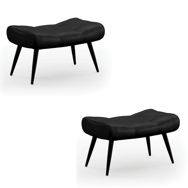 Kit 2 Puffs Decorativos Sala De Estar Pés Palito Letty Facto