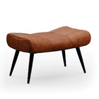 Kit 2 Puffs Decorativos Sala De Estar Pés Palito Letty Pu Noz