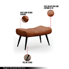 Kit 2 Puffs Decorativos Sala De Estar Pés Palito Letty Pu Noz