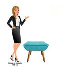 Kit 2 Puffs Decorativos Sala De Estar Pés Palito Opla Suede A