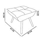 Kit 2 Puffs Decorativos Sala De Estar Pés Palito Opla Suede C