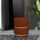 Kit 2 Puffs Decorativos Sala Quarto Kiev Suede Telha Com Cint