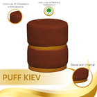 Kit 2 Puffs Decorativos Sala Quarto Kiev Suede Telha Com Cint
