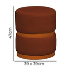 Kit 2 Puffs Decorativos Sala Quarto Kiev Suede Telha Com Cint