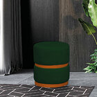 Kit 2 Puffs Decorativos Sala Quarto Kiev Suede Verde Com Cint