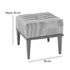 Kit 2 Puffs Em Linho Quadrado Valentin Linho Cinza