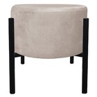 Kit 2 Puffs Iron Suede Base Preto Palito - Bege