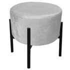 Kit 2 Puffs Iron Suede Base Preto Palito - Cinza