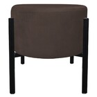 Kit 2 Puffs Iron Suede Base Preto Palito - Marrom