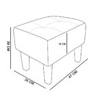 Kit 2 Puffs Livia Corino Bege Pés Chanfrado Castanho - D'rossi