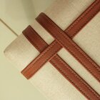 Kit 2 Puffs Quadrados Para Sala De Detalhes Courino Bege