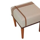 Kit 2 Puffs Quadrados Para Sala De Detalhes Courino Bege