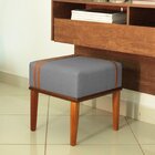 Kit 2 Puffs Quadrados Para Sala De Detalhes Courino Cinza