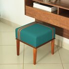 Kit 2 Puffs Quadrados Para Sala De Detalhes Verde