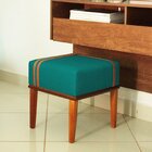 Kit 2 Puffs Quadrados Para Sala De Detalhes Verde