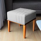 Kit 2 Puffs Quadrados Para Sala De Linho Decorativo Modelo Hi