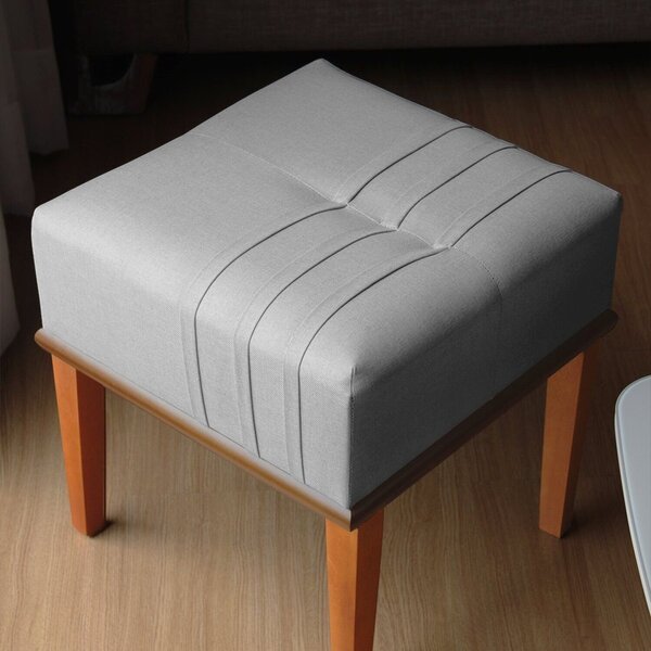 Kit 2 Puffs Quadrados Para Sala De Linho Decorativo Modelo Hi