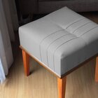 Kit 2 Puffs Quadrados Para Sala De Linho Decorativo Modelo Hi