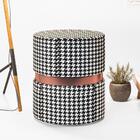 Kit 2 Puffs Redondo Decorativo Com Cinta Oshawa Cardan