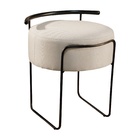 Kit 2 Puffs Redondo Ivar Em Linho E Base Metal Preto Agarb De