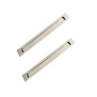 Kit 2 Puxador Concha Embutir Porta Inox 304 Escovado 45 Cm Nã