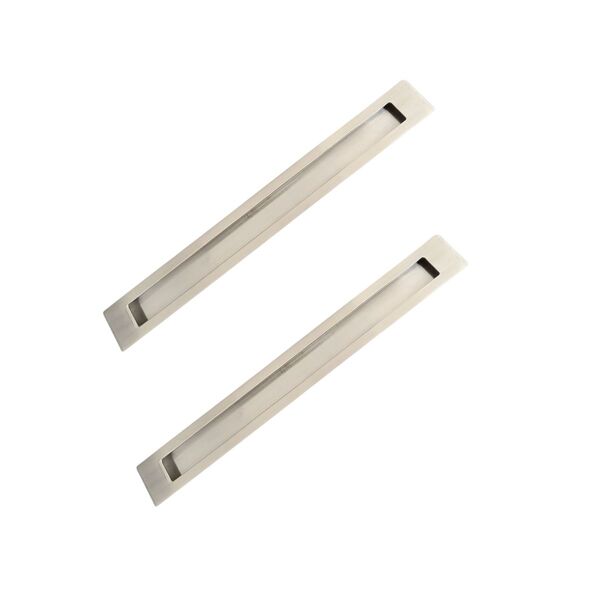 Kit 2 Puxador Concha Embutir Porta Inox 304 Escovado 45 Cm Nã