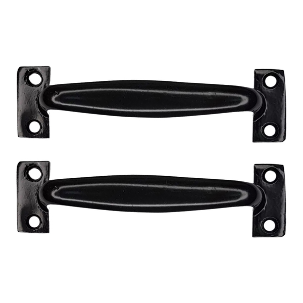 Kit 2 Puxador Tipo Alça Aço Porta Armário Gaveta 130mm Preto