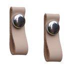 Kit 2 Puxadores Couro Cru