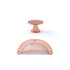 Kit 2 Puxadores Dourado Ponto E 6 Puxadores Concha Rose Gold